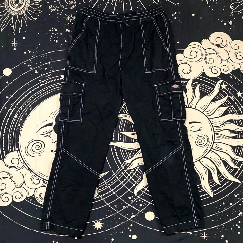 Dickies Pant Mens S Blue Cargo Straight Workwear Utility Technician Drawstring